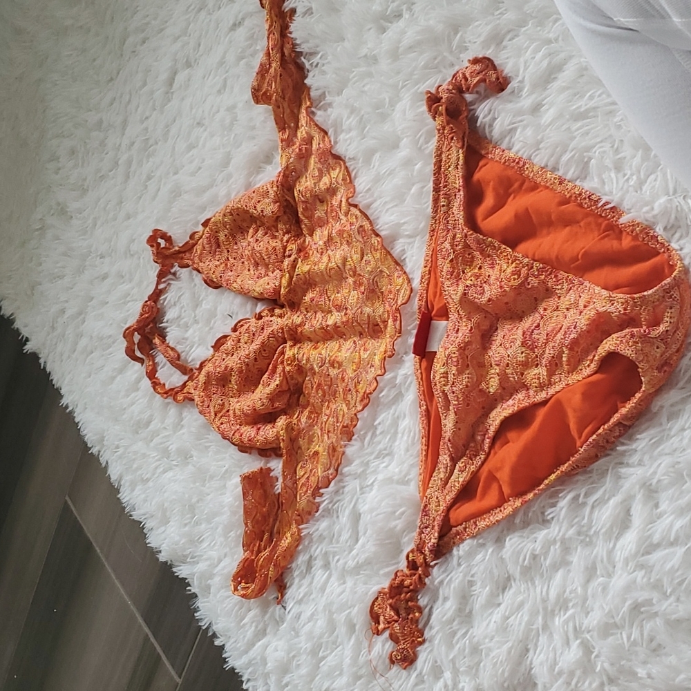 Orange bikini, both pieces size Large